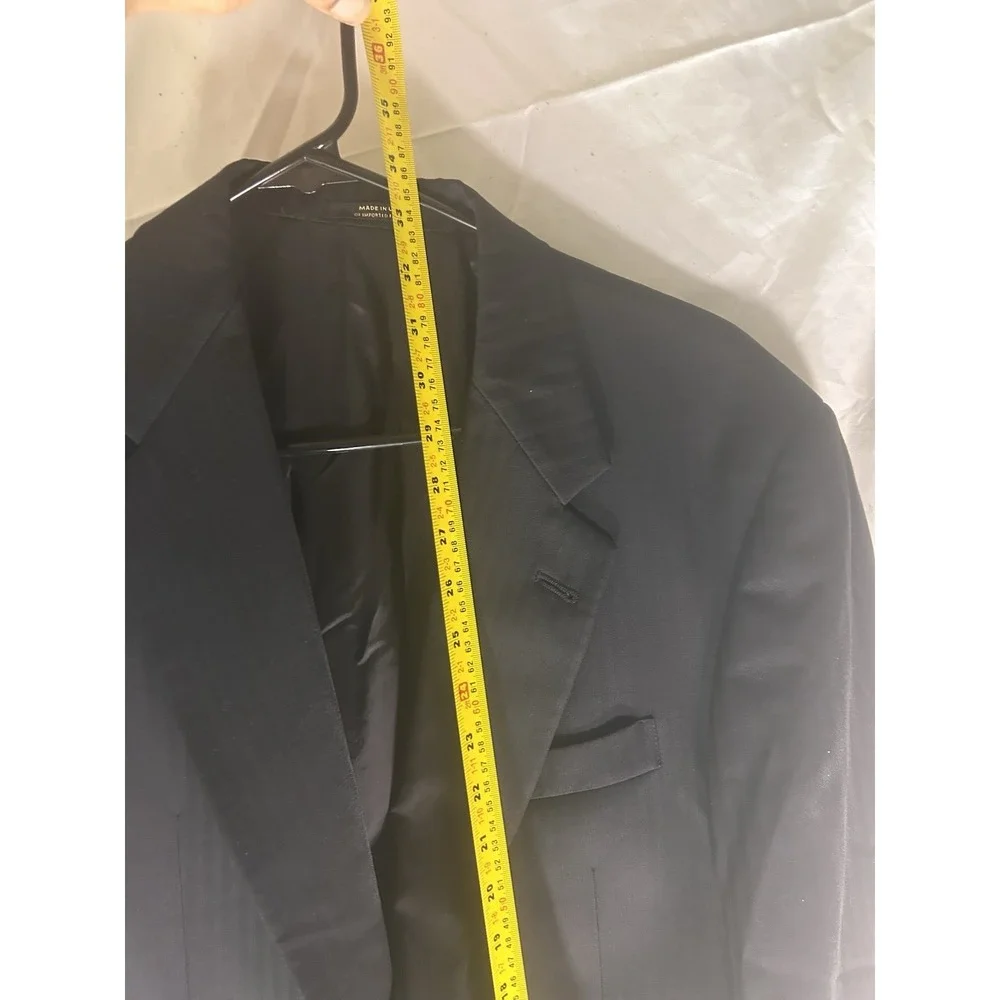 Hart Schaffner Marx Gold Trumpeter‎ Mens Suit Jacket Blazer Black Rodes USA Vtg